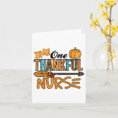 Leopard One Thankful Nurse Erntedank Fall Scrub Karte (Gelbe Blume)