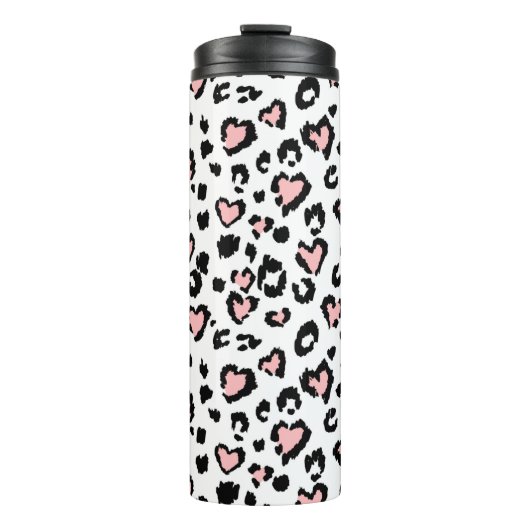 Leopard or jaguar seamless pattern, textured fashi thermosbecher (Vorderseite)