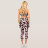 Leopard Orange Black Beige Capri Leggings (Rückseite)