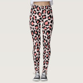 Leopard Orange Black Beige Leggings (Vorderseite)