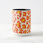 Leopard, orange, gelb, weiß zweifarbige tasse (Mittel)