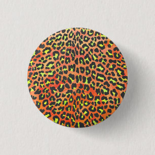 Leopard Orange und Gelb Button
