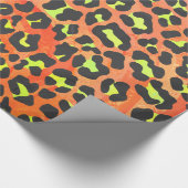 Leopard Orange und Gelb Geschenkpapier (Ecke)