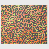 Leopard Orange und Gelb Geschenkpapier (Flach)