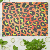 Leopard Orange und Gelb Handtuch (Gefaltet)