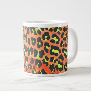Leopard Orange und Gelb Jumbo-Tasse