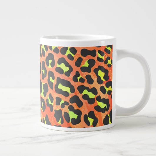 Leopard Orange und Gelb Jumbo-Tasse (Rechts)