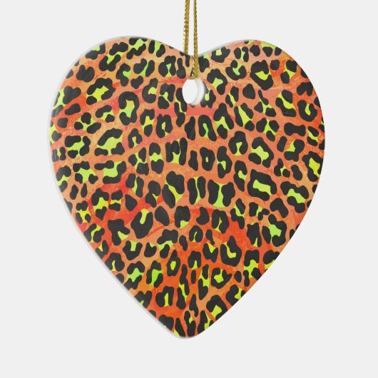 Leopard Orange und Gelb Keramikornament (Rechts)