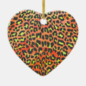 Leopard Orange und Gelb Keramikornament (Vorne)