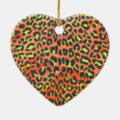 Leopard Orange und Gelb Keramikornament (Hinten)