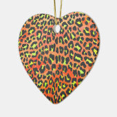 Leopard Orange und Gelb Keramikornament (Links)