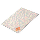 Leopard Orange und Yellow Monogram Notizblock (angewinkelt)