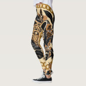 Leopard Orchids tropisches nahtloses Muster Leggings (Links)