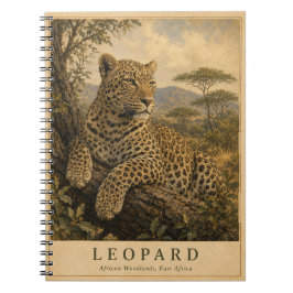 Leopard Ostafrikanische Waldgebiete VINTAGE Notizblock