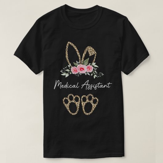 Leopard Osterbunny Medical Assistant Happy Easte T-Shirt (Design vorne)