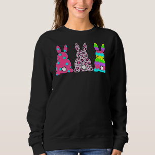 Leopard Osterfest Bunny Rabbit Trio Niedlich Happy Sweatshirt