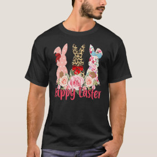 Leopard Osterfest Bunny Rabbit Trio Niedlich Oster T-Shirt