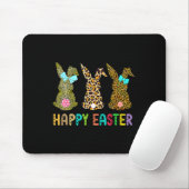 Leopard Ostern Kaninchen Trio Niedlich Ostern Tag Mousepad (Mit Mouse)