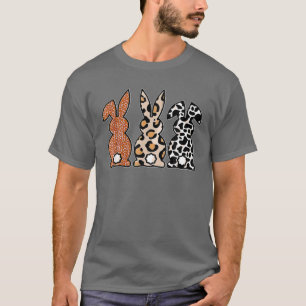 Leopard Ostern Kaninchen Trio Niedlich Ostern Tag T-Shirt