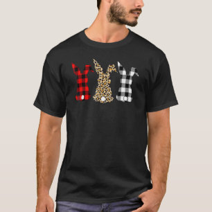 Leopard Ostern Kaninchen Trio Niedlich Ostern Tag T-Shirt