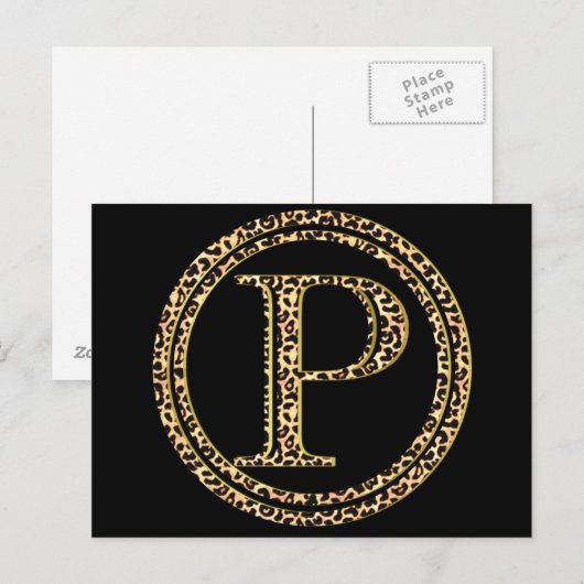 Leopard P Postkarte (Vorne/Hinten)