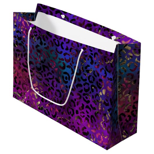 Leopard Paint Series Design 16 Große Geschenktüte (Vorderseite Schrägansicht)