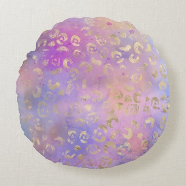 Leopard Paint Series Design 8 Pouf Rundes Kissen (Vorderseite)