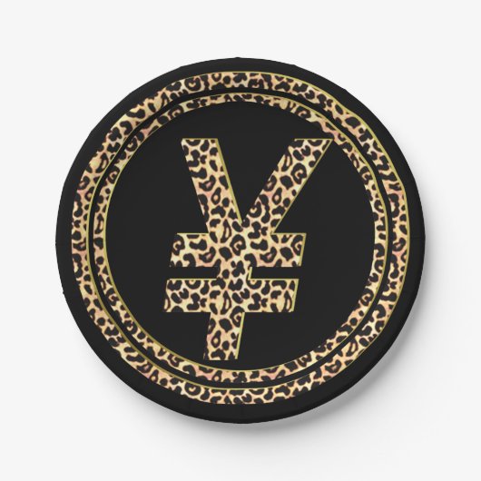 Leopard-¥ Pappteller (Vorderseite)