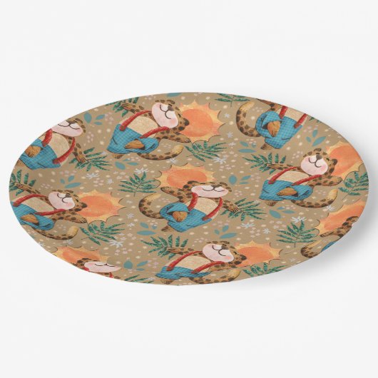 Leopard Pappteller (Schrägansicht)