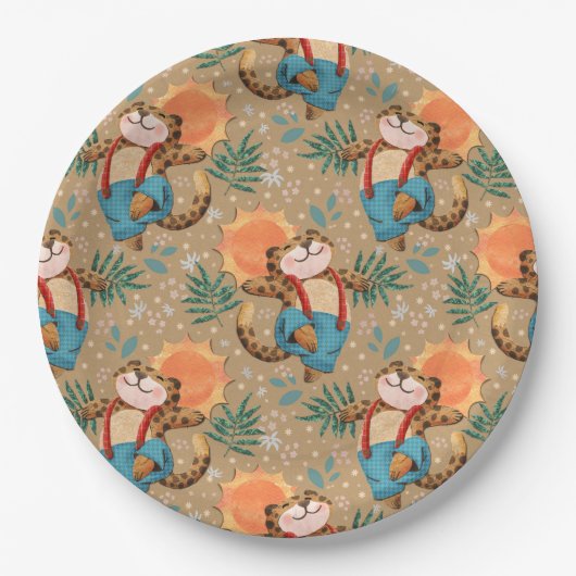 Leopard Pappteller (Vorderseite)