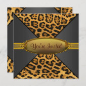 Leopard-Party Einladung (Vorne/Hinten)