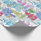 Leopard-Party im Pagoden-Wald Geschenkpapier (Ecke)