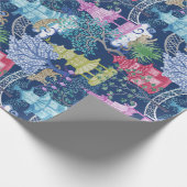 Leopard-Party in der Pagoden-Walddunkelheit Geschenkpapier (Ecke)