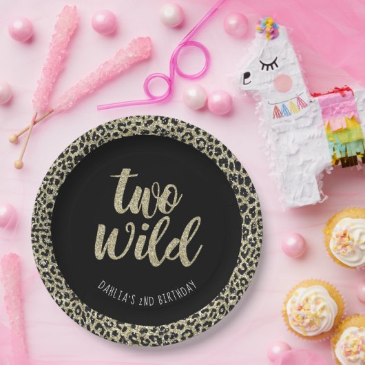 Leopard Party Plate Two Wild Pappteller (Party)
