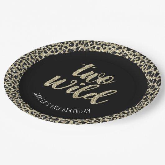 Leopard Party Plate Two Wild Pappteller (Schrägansicht)