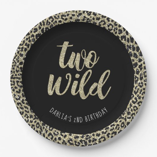 Leopard-Party-Teller Zwei Wild Pappteller (Vorderseite)