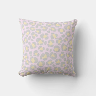 Leopard Pastel Grau Pink Gelb Kissen