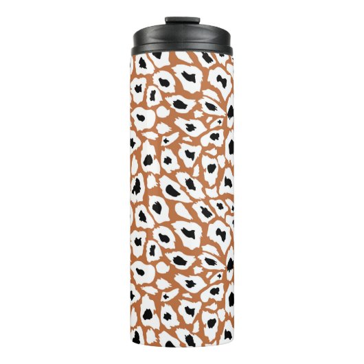 Leopard pattern, afrikanisches Tier Print Design Thermosbecher (Vorderseite)