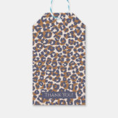 Leopard Pattern-blau und braun Geschenkanhänger (Vorderseite)