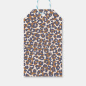 Leopard Pattern-blau und braun Geschenkanhänger (Rückseite)