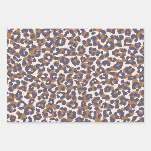 Leopard Pattern-blau und braun Geschenkpapier Set (Vorderseite 2)