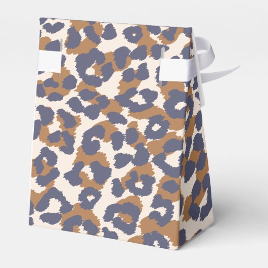 Leopard Pattern-blau und braun Geschenkschachtel (Rückseite)