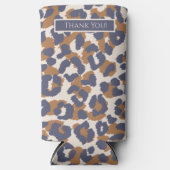 Leopard Pattern-blau und braun Selters Dosenkühler (Vorderseite)