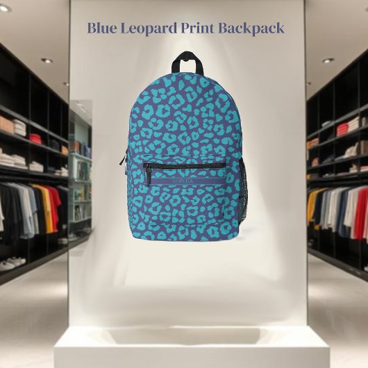 Leopard Pattern-Blue- Bedruckter Rucksack