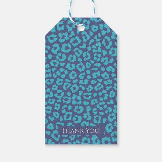 Leopard Pattern-Blue- Geschenkanhänger (Vorderseite)