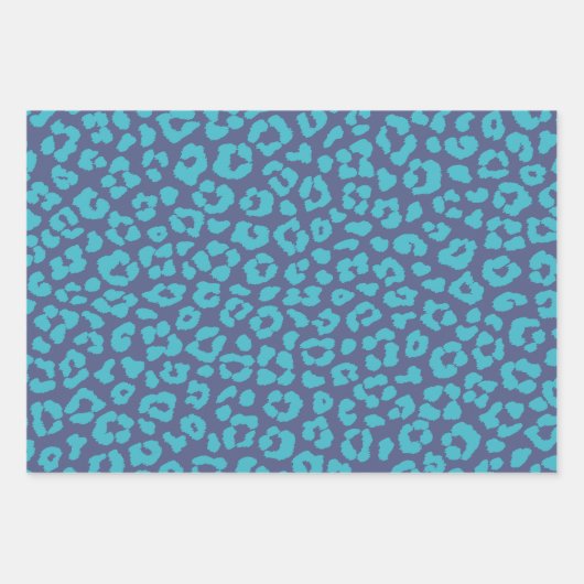 Leopard Pattern-Blue Geschenkpapier Set (Vorderseite 3)
