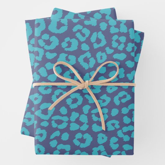 Leopard Pattern-Blue Geschenkpapier Set (Beispiel)