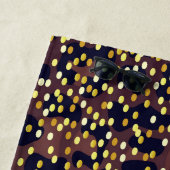 Leopard pattern brown black golden bronze monogram strandtuch (Beispiel)