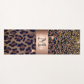 Leopard pattern brown black golden bronze monogram yogamatte (Vorderseite (Horizontal))