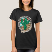 Leopard Pattern Cactus Serape Print Cowgirl Rodeo  T-Shirt (Vorderseite)